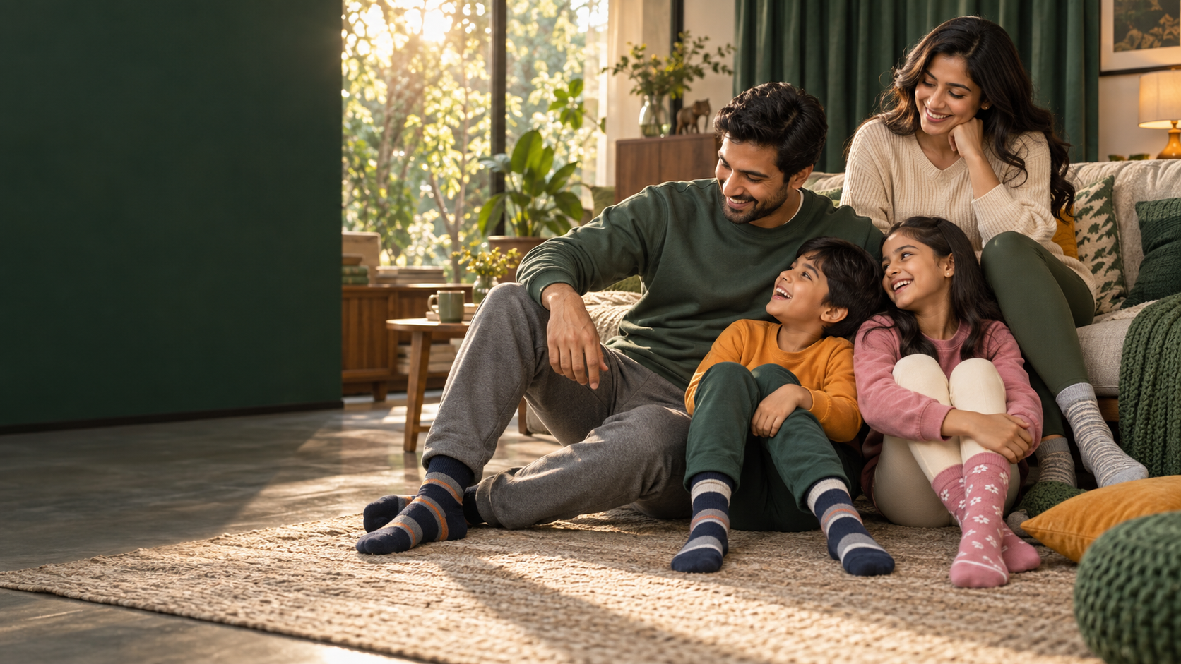 Indian family wearing Punjab Hosiery clothing